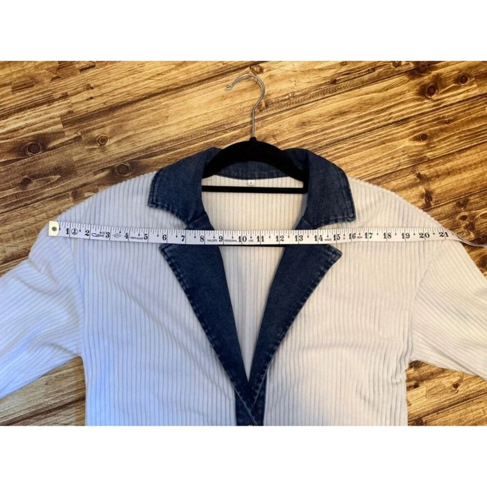Blue & White Ribbed Lightweight Jacket - Picture 5 of 10